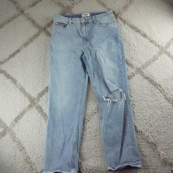 Paige noella high-rise straight leg distressed jeans women's size 29 - Picture 1 of 10